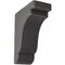 Ekena Millwork 3 1/2"W x 7 1/4"D x 9 1/2"H Bedford Wood Vintage Decor Bracket, Black BKTWD04X07X10BEBL - alternate 1